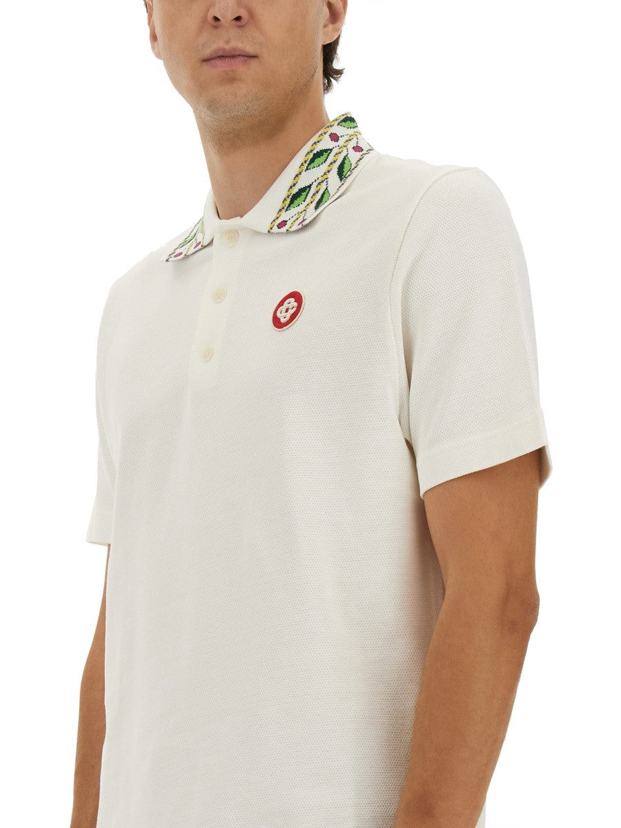 "CLASSIC LAUREL" PIQUE POLO SHIRT