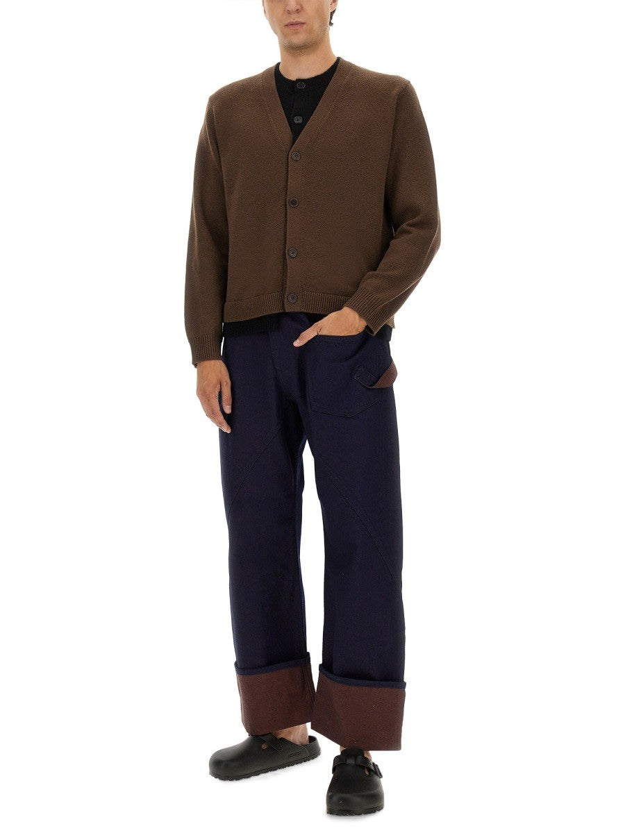 CONTRASTING LAYERED CARDIGAN