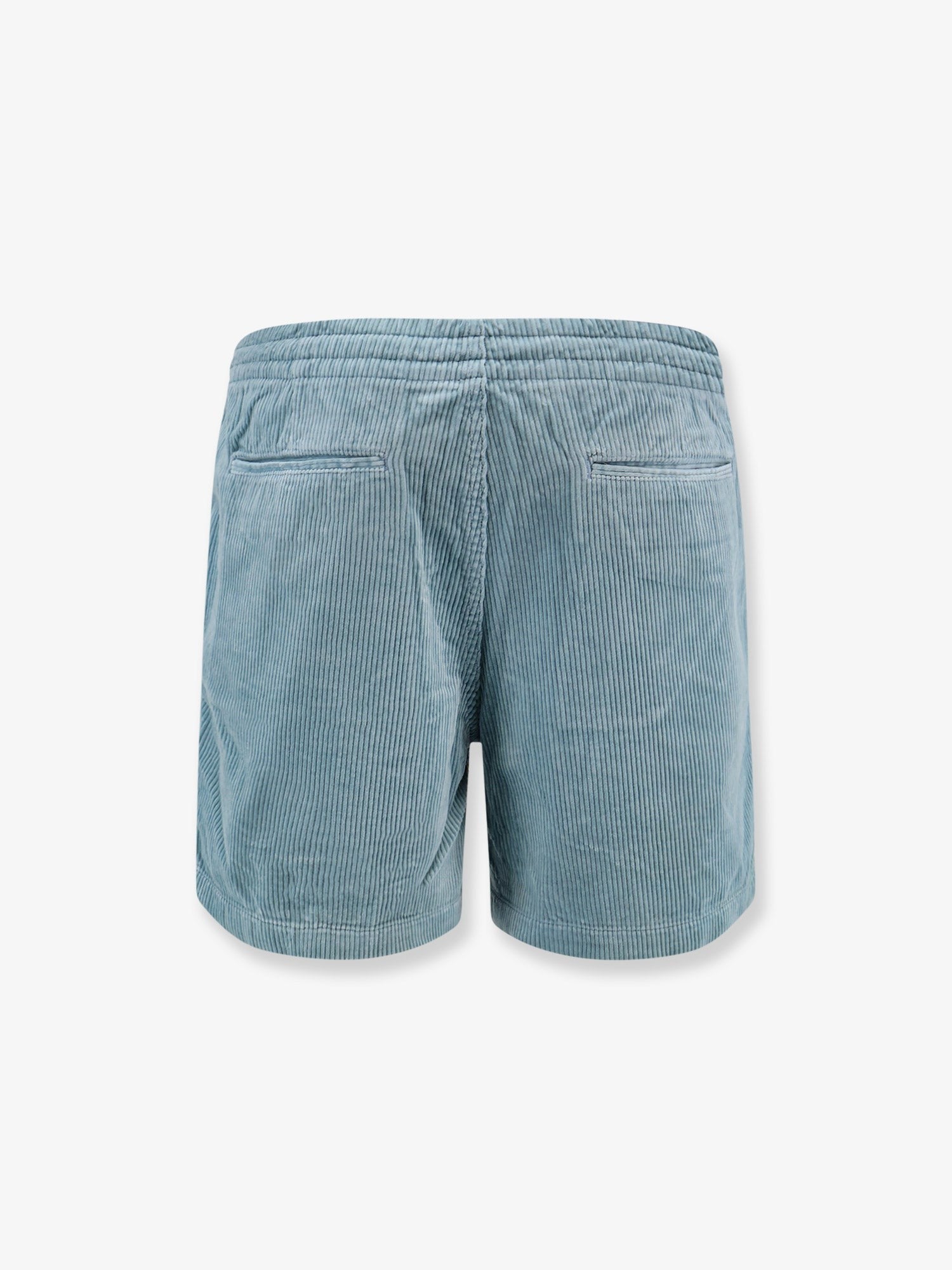 Corduroy bermuda shorts with logo embroidery