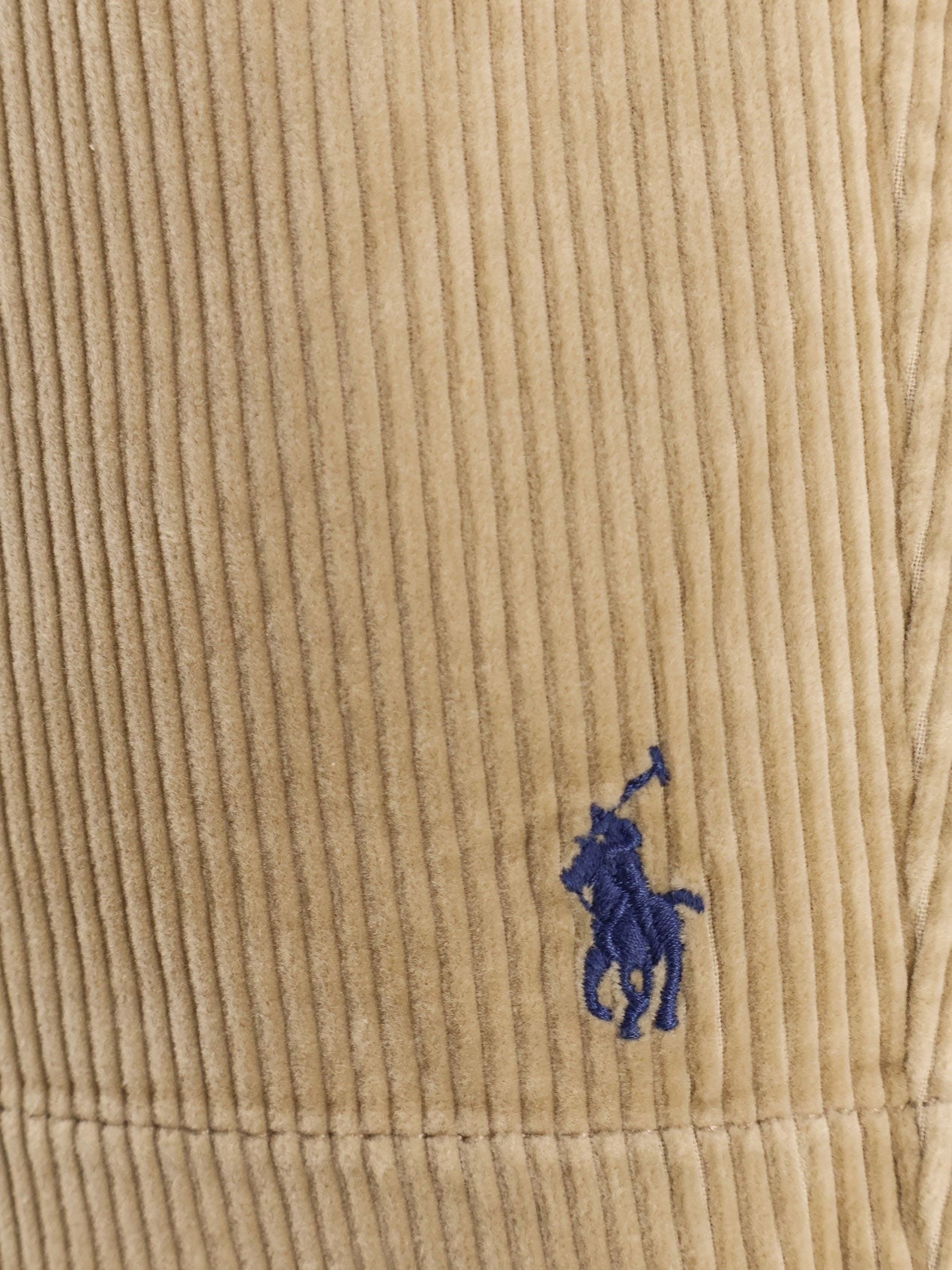 Corduroy bermuda shorts with logo embroidery