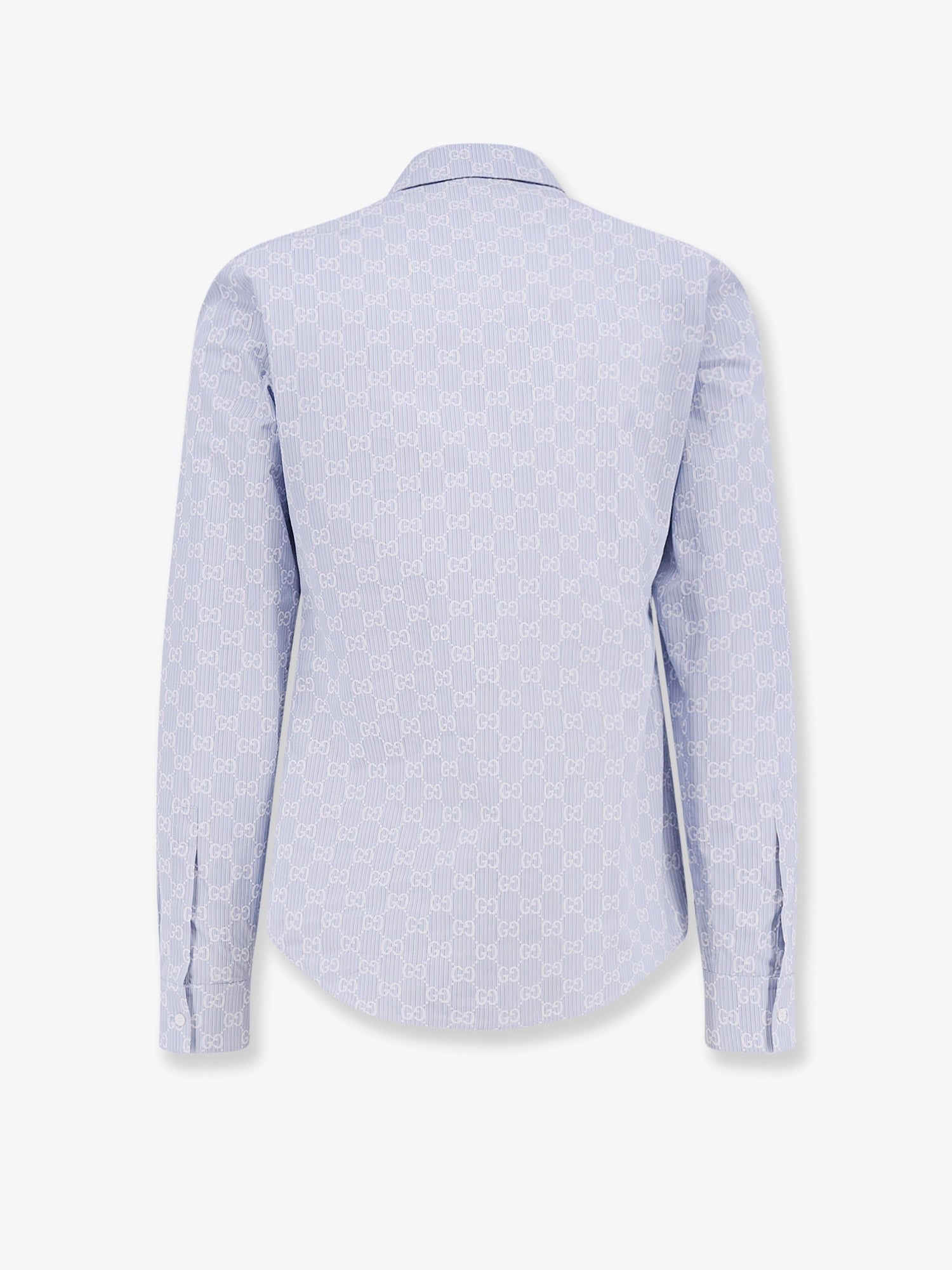 Cotton and silk shirt with all-over GG logo