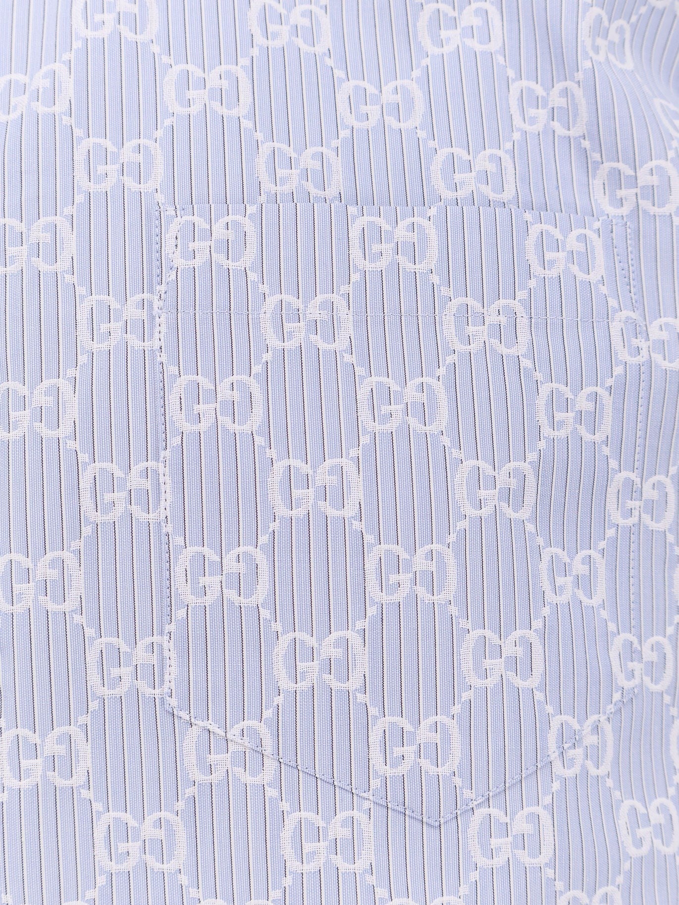 Cotton and silk shirt with all-over GG logo