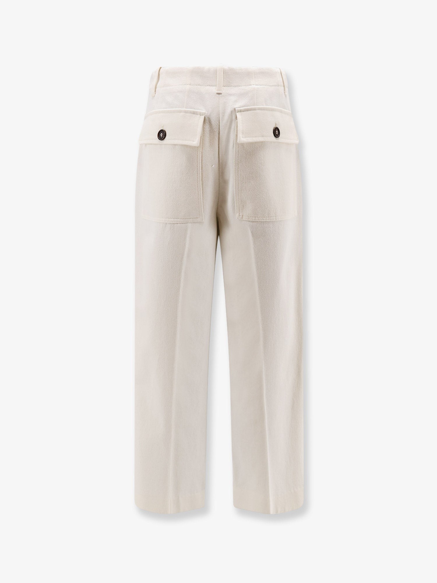 Cotton and wool trousers with adjustable drawstring