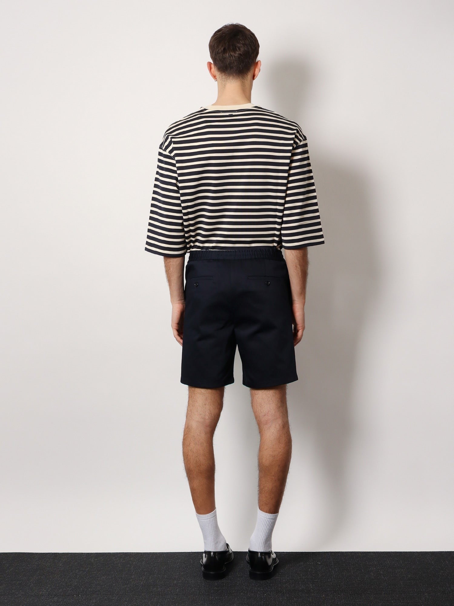 Cotton bermuda shorts with elastic detail