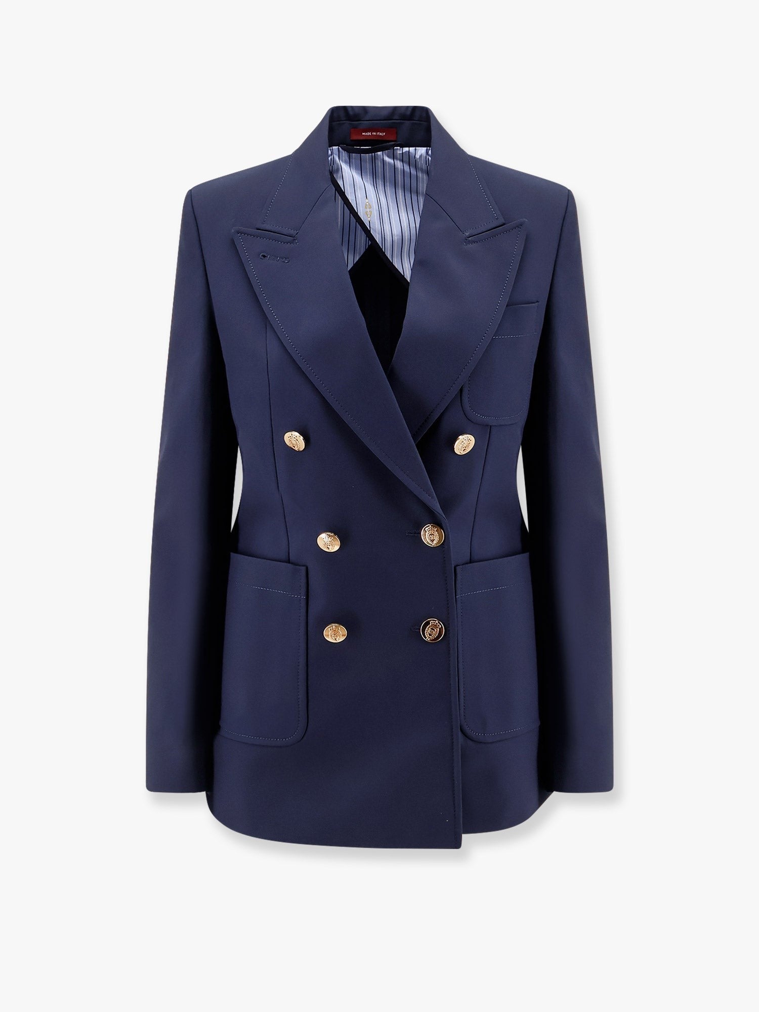 Cotton blazer with iconic gucci crest buttons