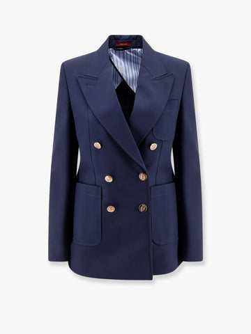 Cotton blazer with iconic gucci crest buttons