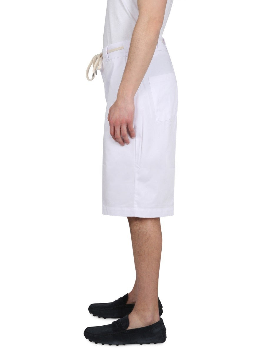 COTTON BLEND BERMUDA SHORTS