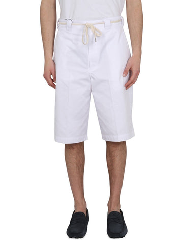 COTTON BLEND BERMUDA SHORTS