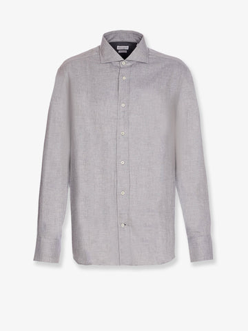 Cotton blend slim fit shirt