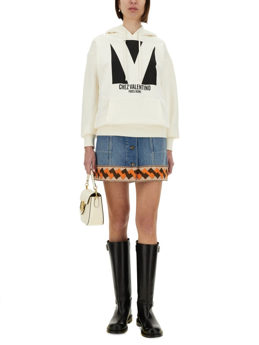 COTTON HOODIE WITH PRINT