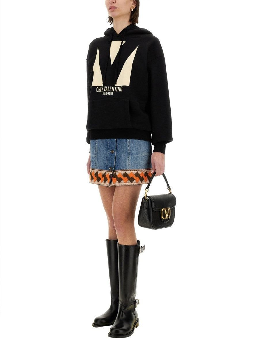 COTTON HOODIE WITH PRINT