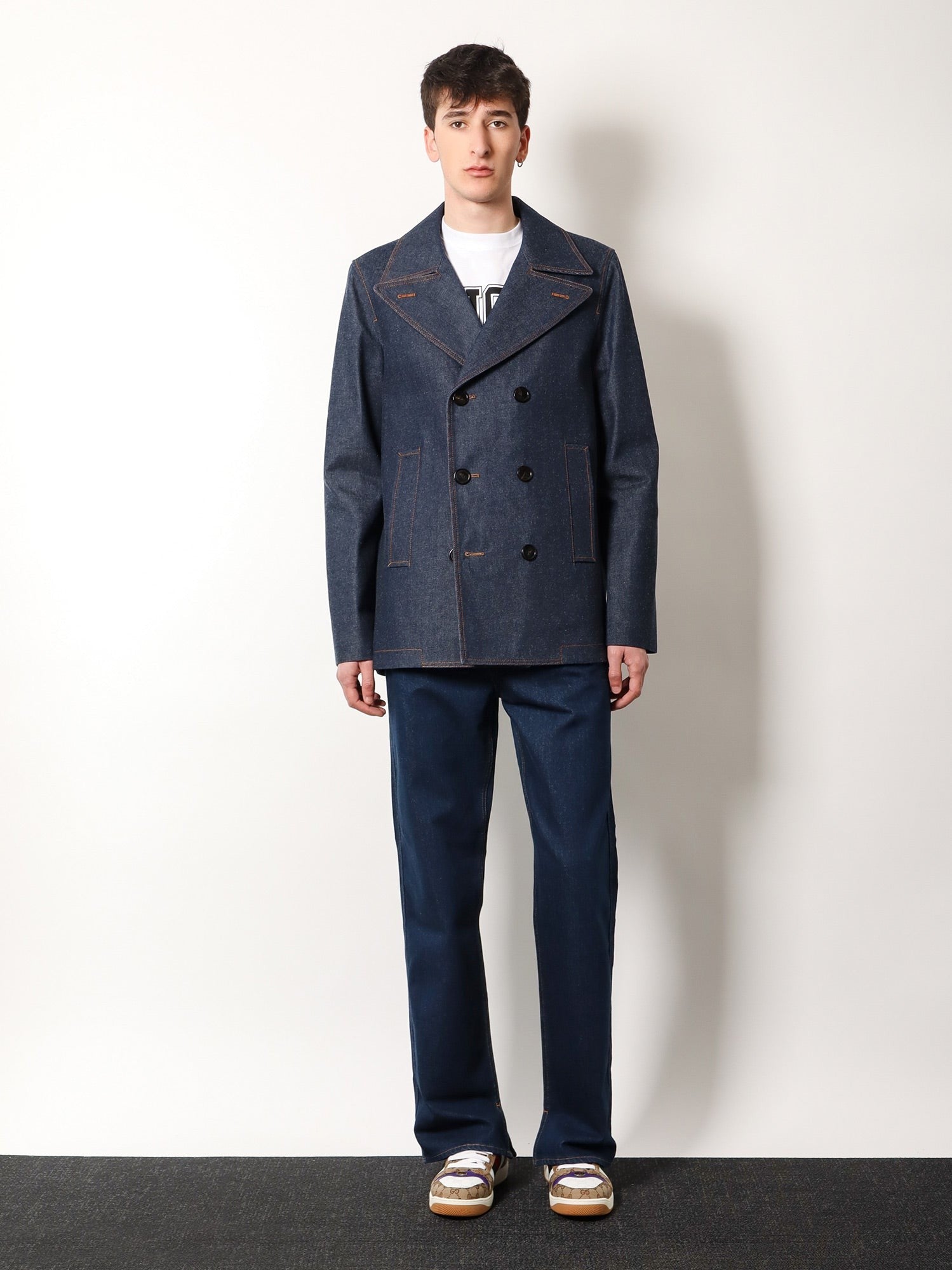 Cotton jeans with back floral print