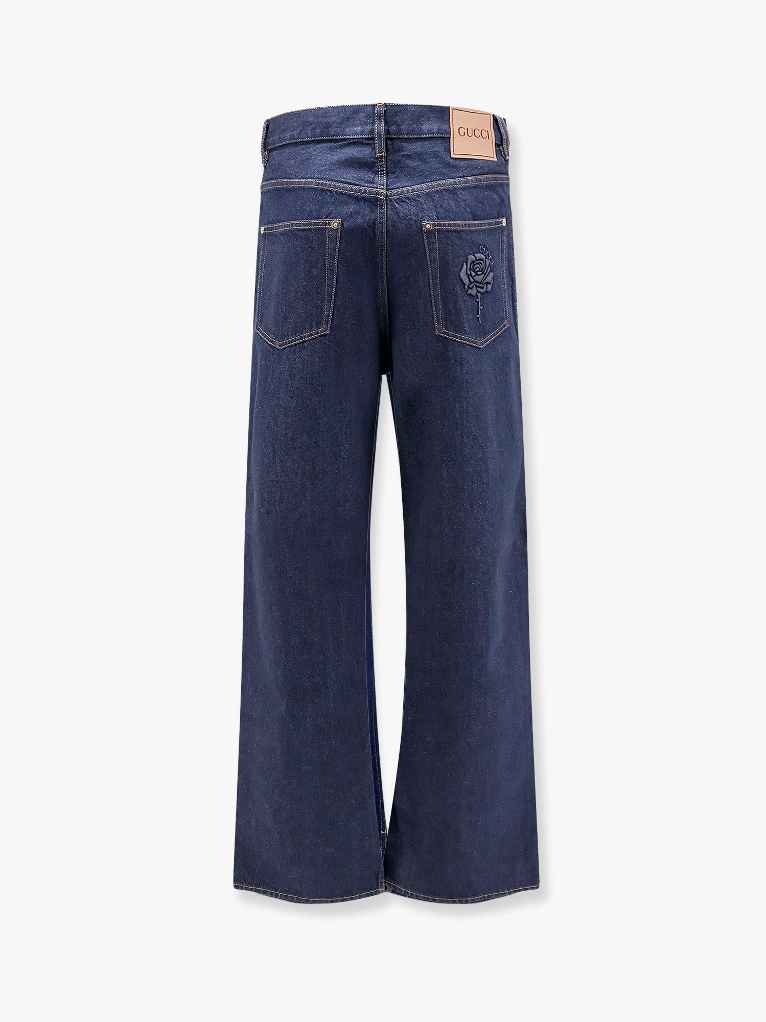 Cotton jeans with back floral print