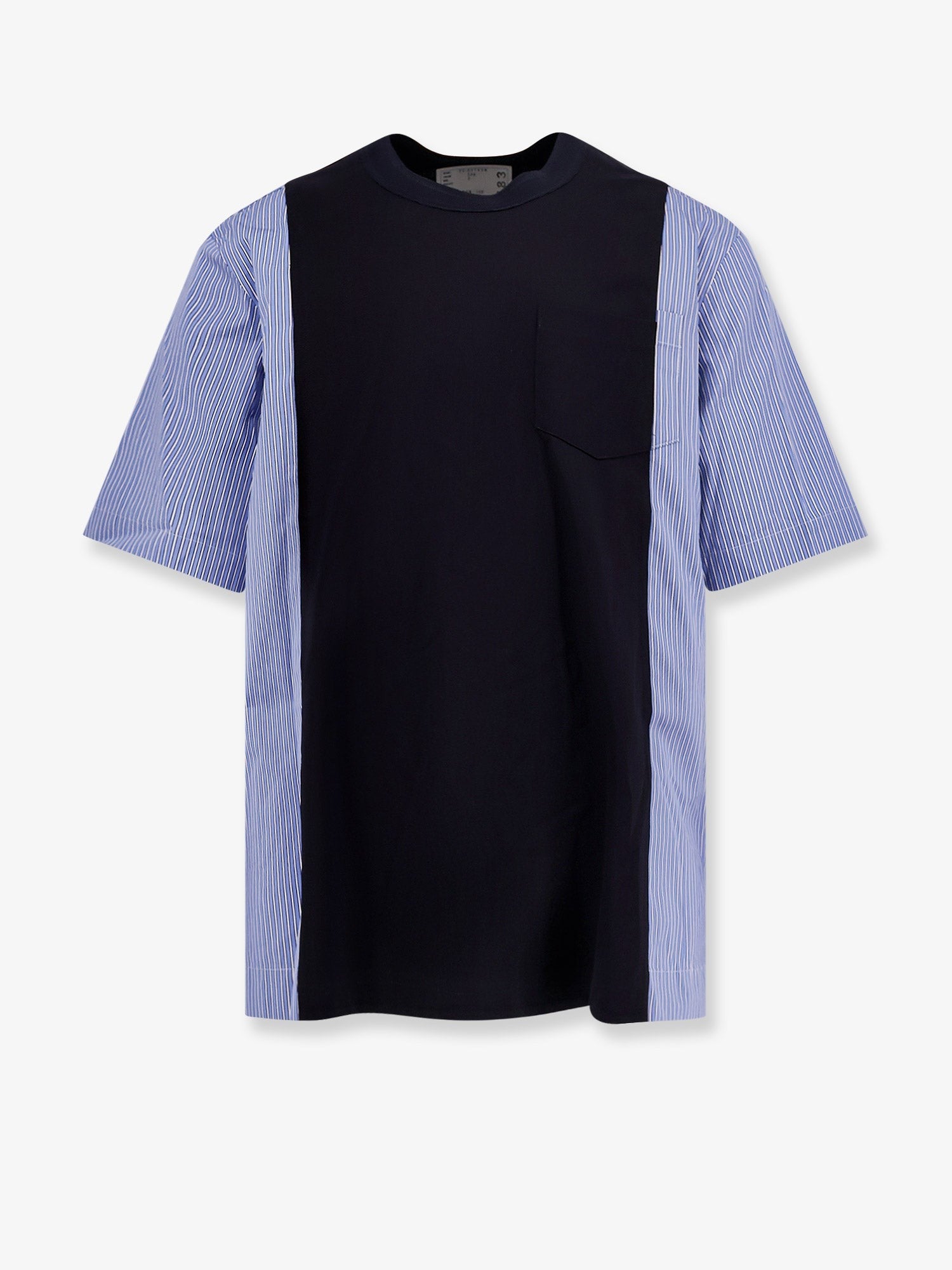 Cotton jersey T-shirt with popeline inserts