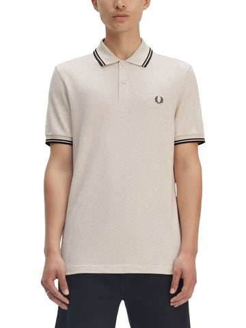 COTTON PIQUE POLO SHIRT WITH DOUBLE STRIPE