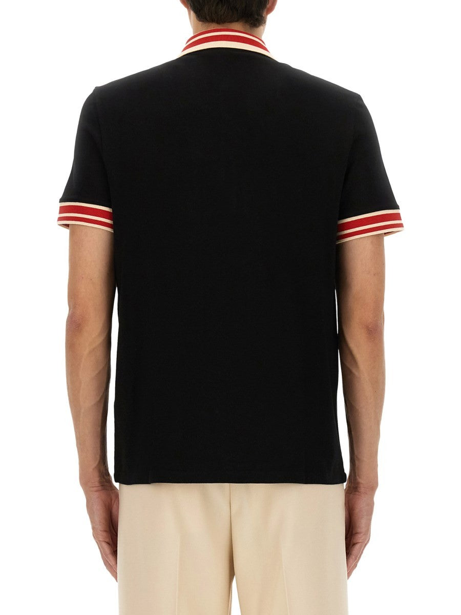 COTTON PIQUE POLO SHIRT WITH "VLOGO" PATCH