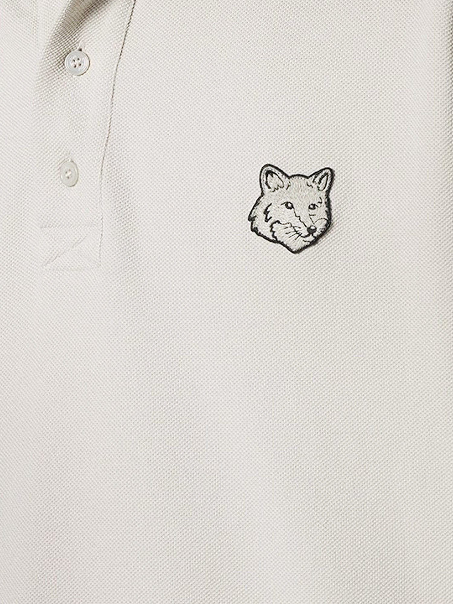 Cotton polo shirt with bold fox head patch
