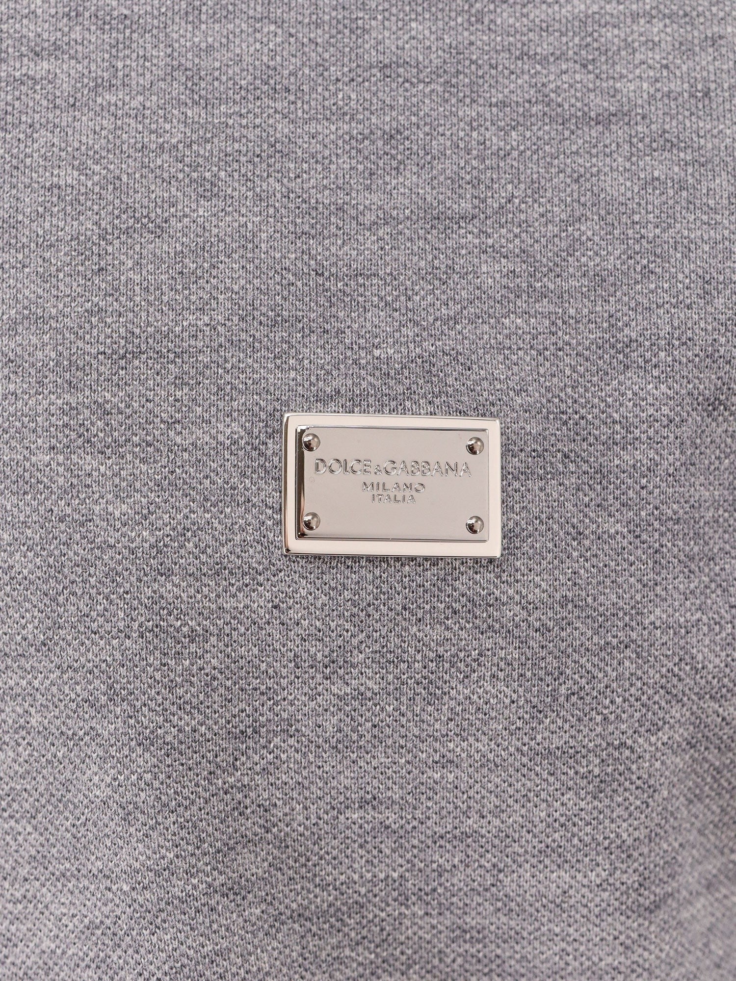 Cotton polo shirt with dolce&gabbana milano plate