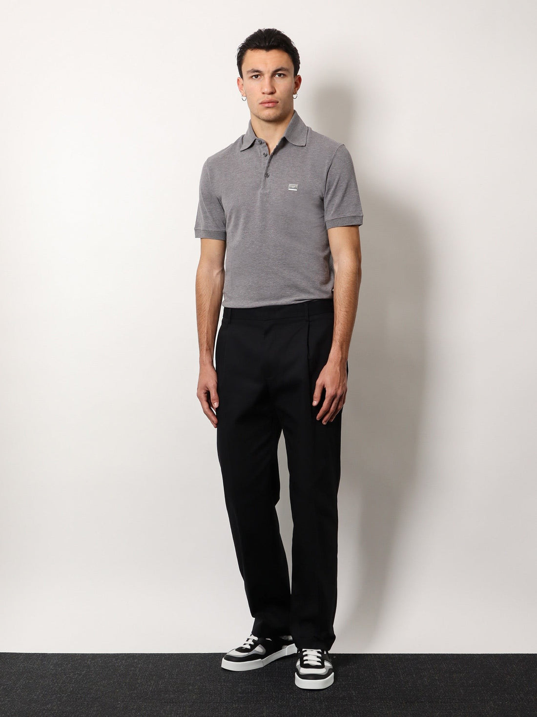 Cotton polo shirt with dolce&gabbana milano plate