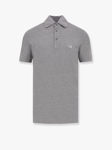 Cotton polo shirt with dolce&gabbana milano plate