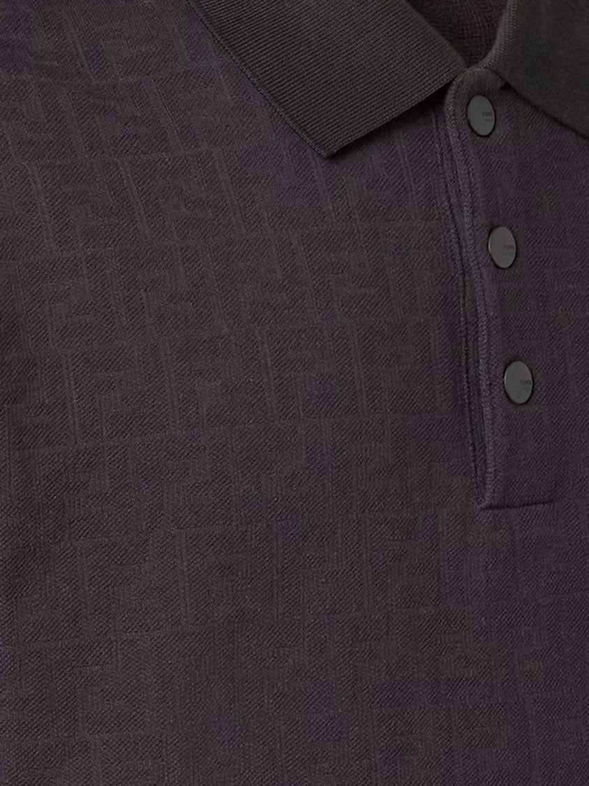 Cotton polo shirt with FF motif