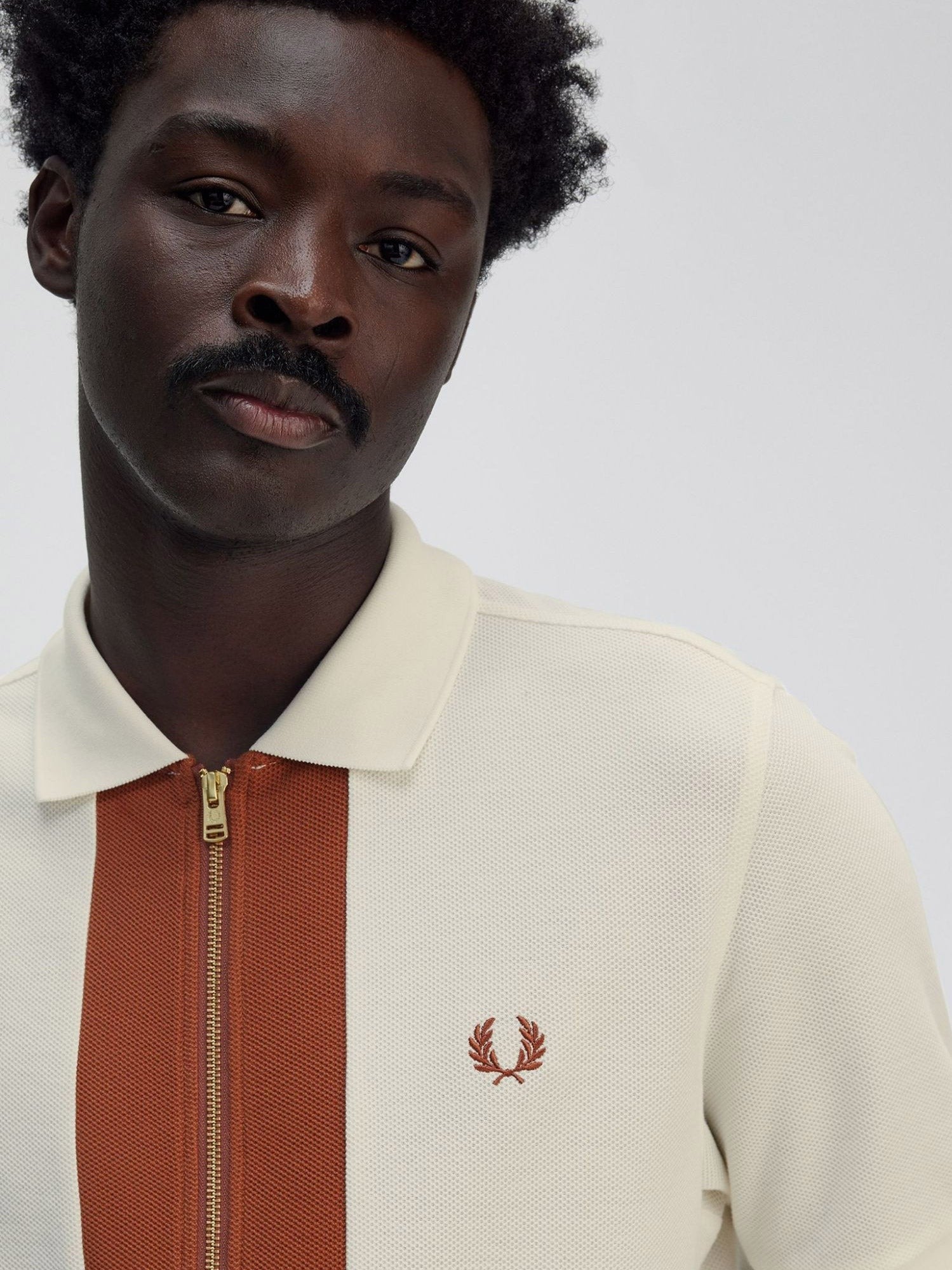 Cotton polo shirt with zip