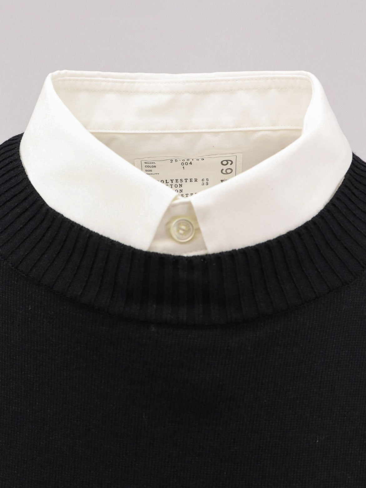 Cotton popeline and knit short dress