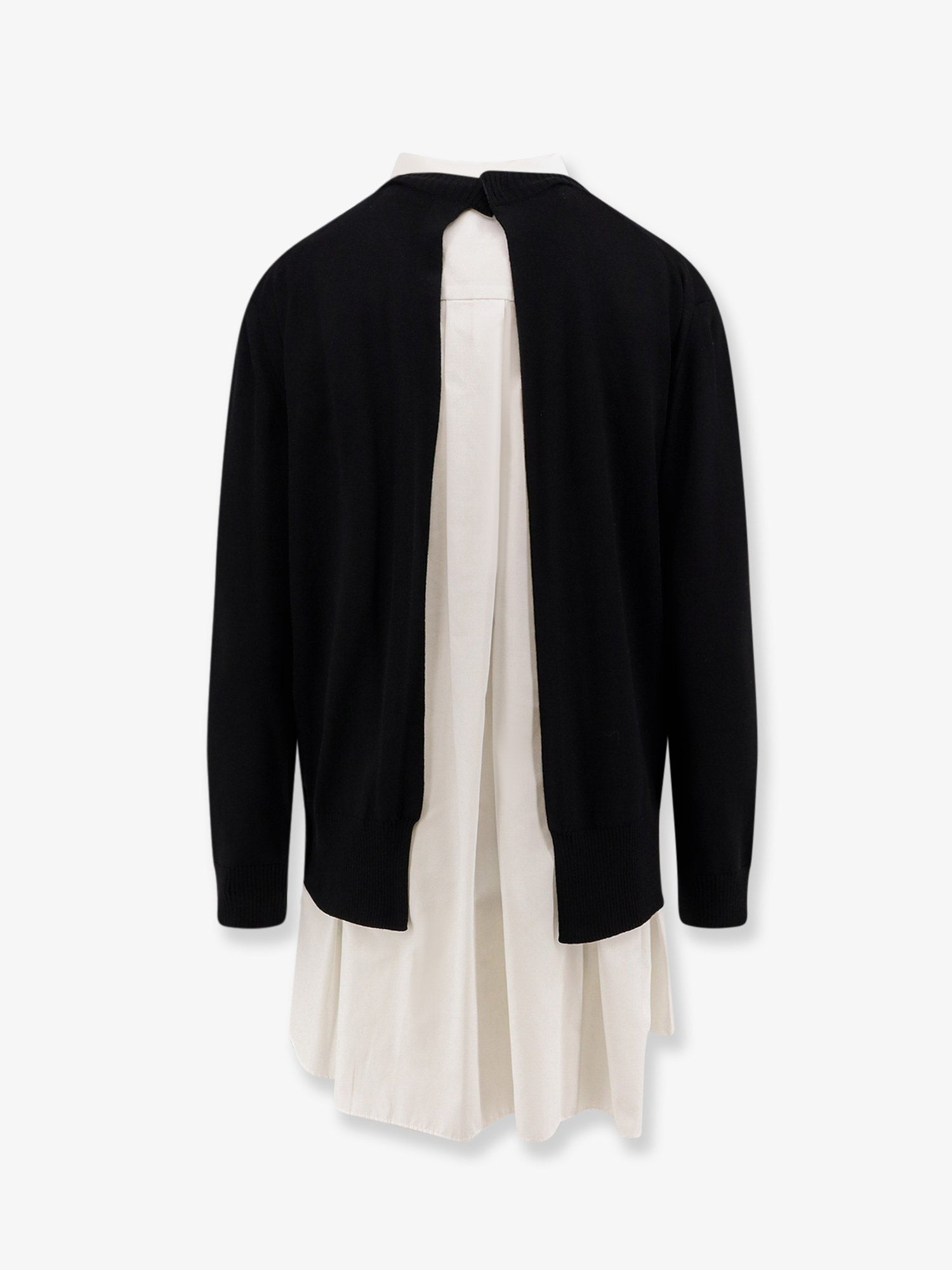 Cotton popeline and knit short dress