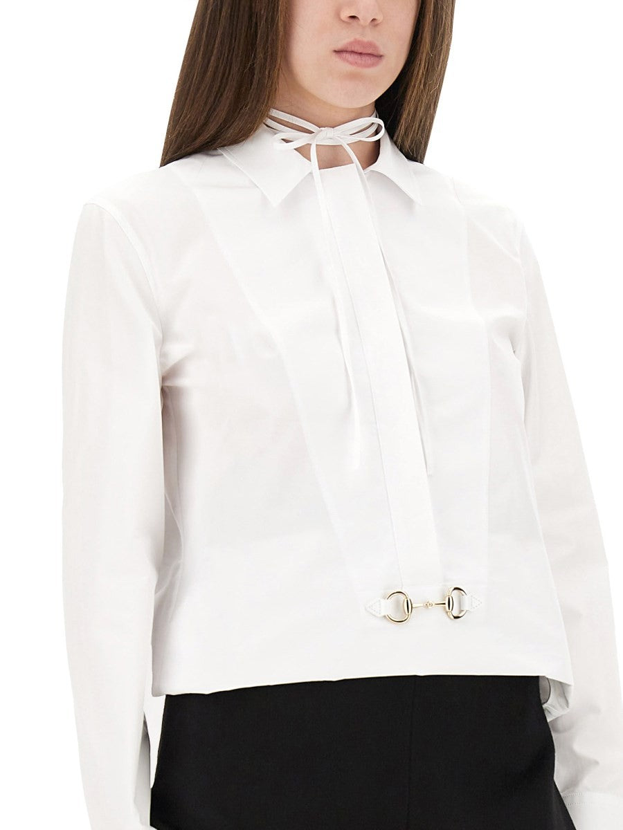 COTTON POPLIN SHIRT WITH CLAMP
