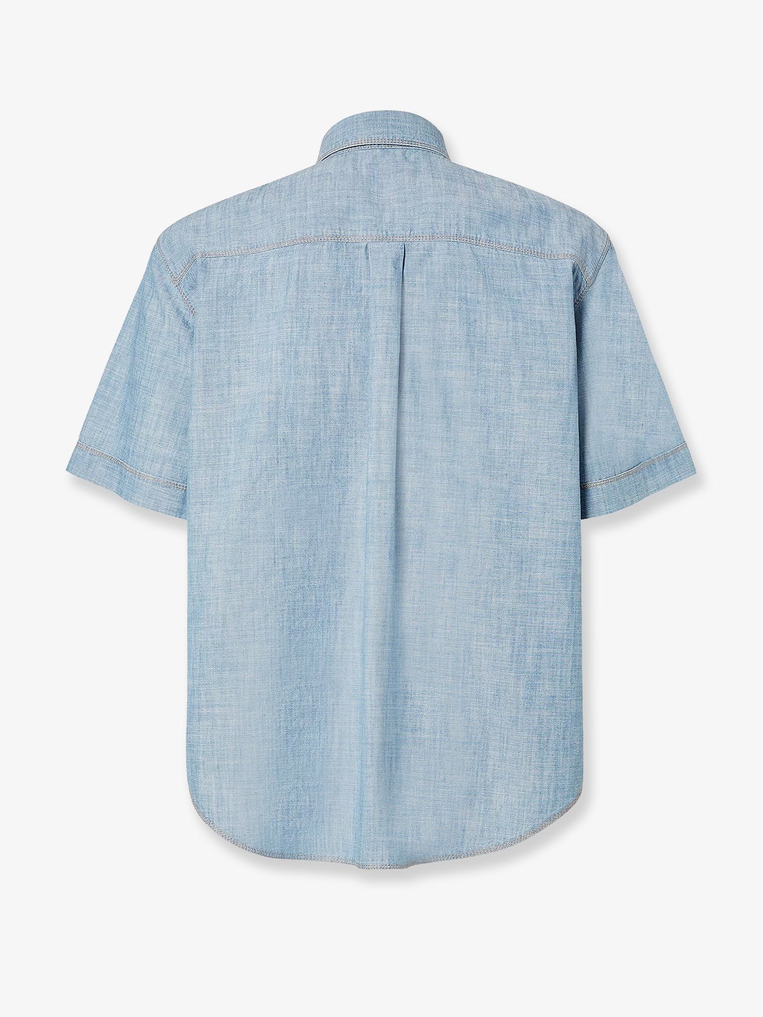 Cotton shirt with denim effect