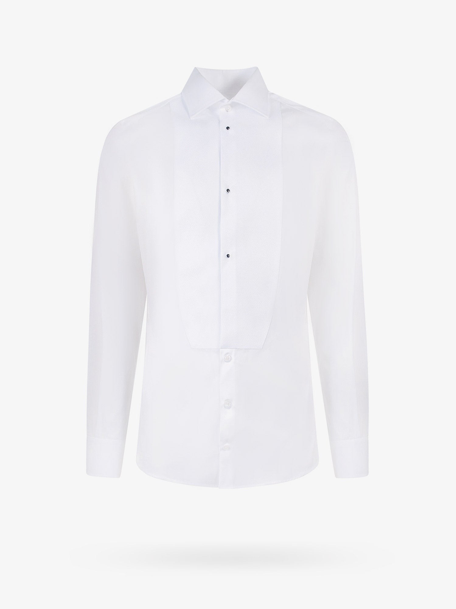 Cotton shirt with frontal plastron