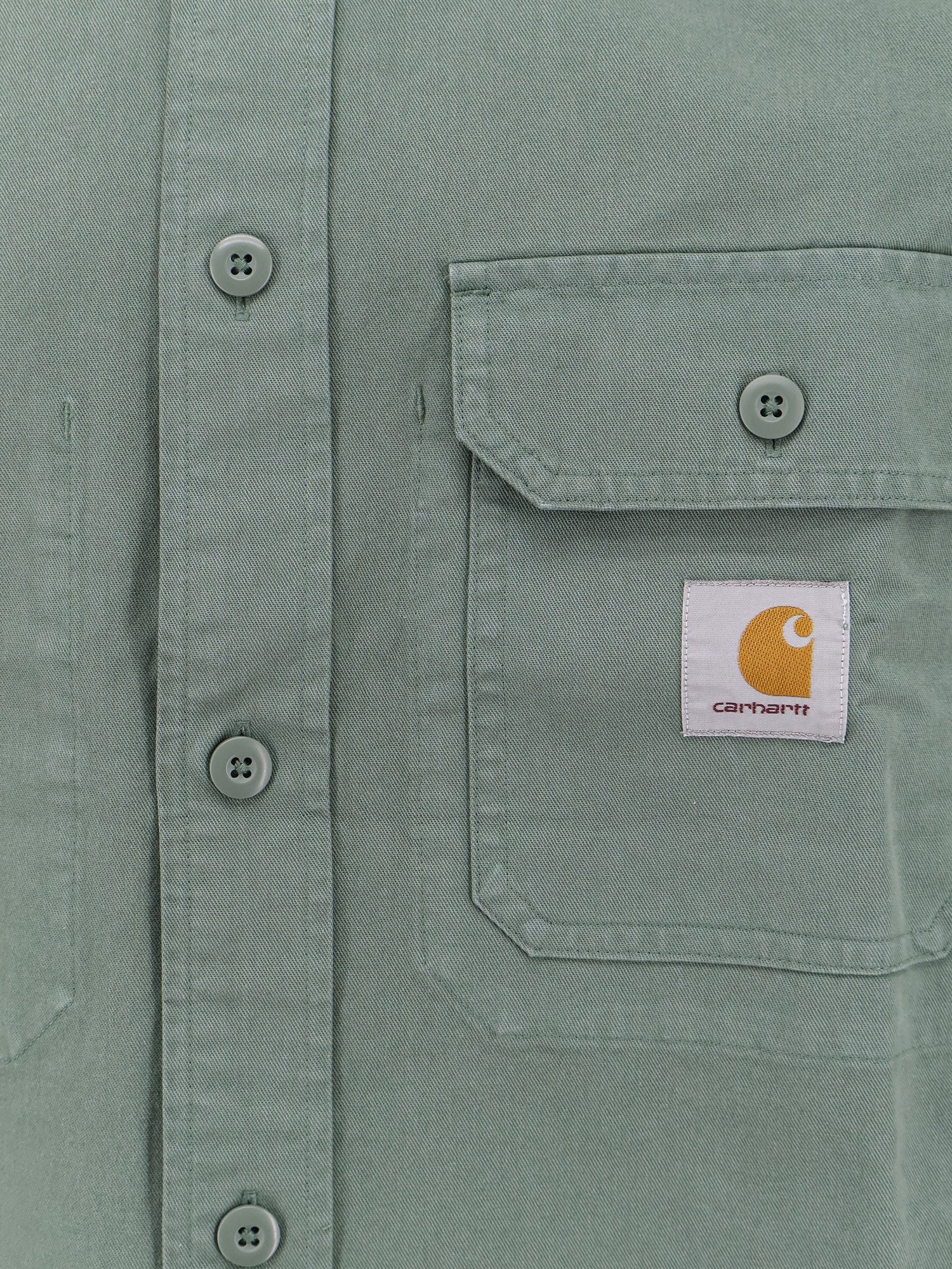 Cotton shirt with logo patch