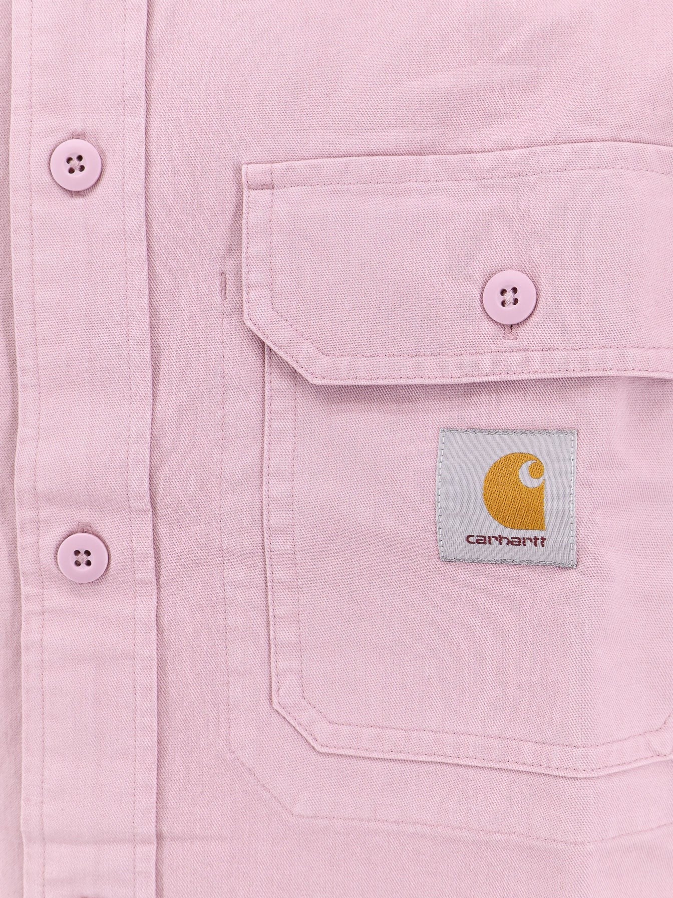 Cotton shirt with logo patch