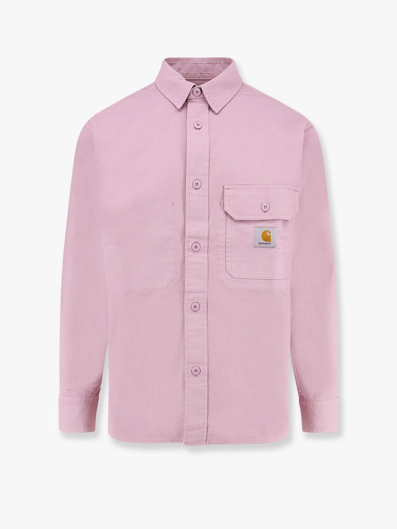 Cotton shirt with logo patch