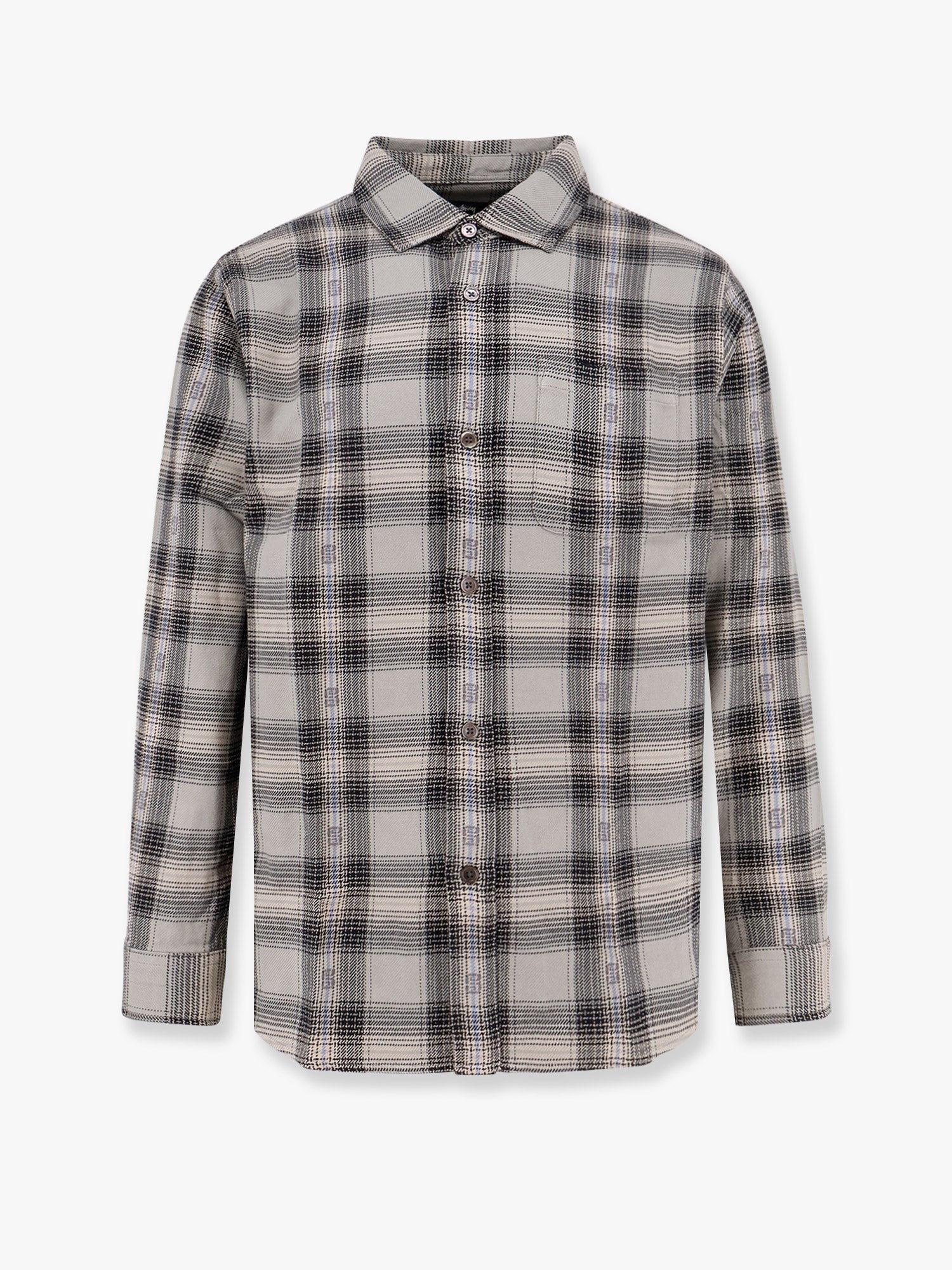 Cotton shirt with plaid motif