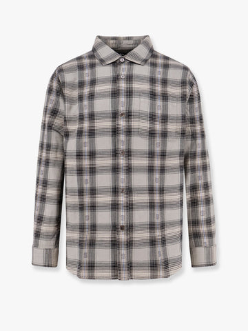 Cotton shirt with plaid motif