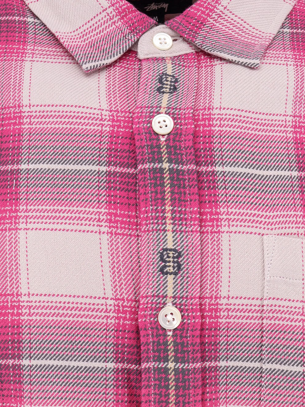 Cotton shirt with plaid motif