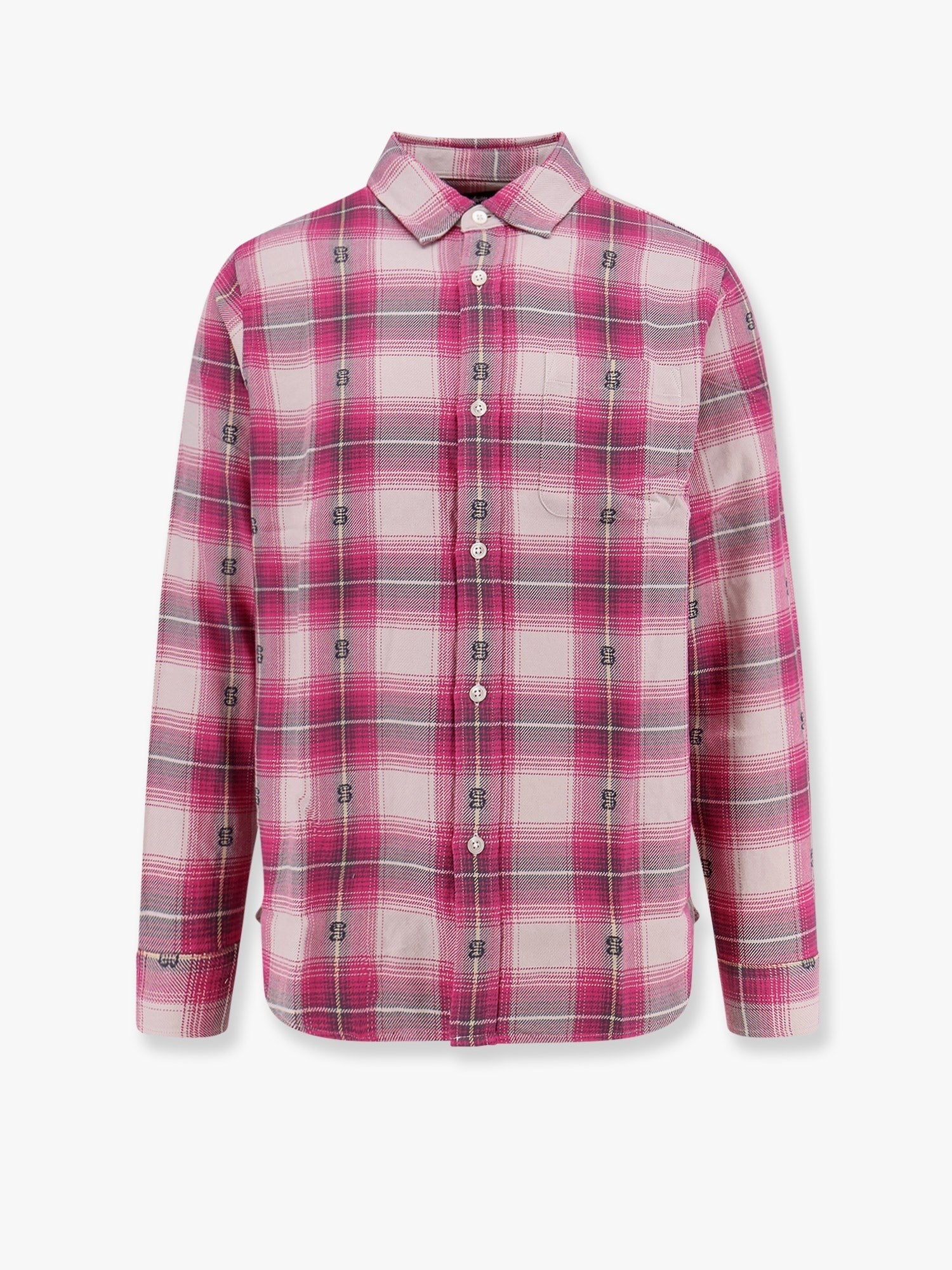Cotton shirt with plaid motif