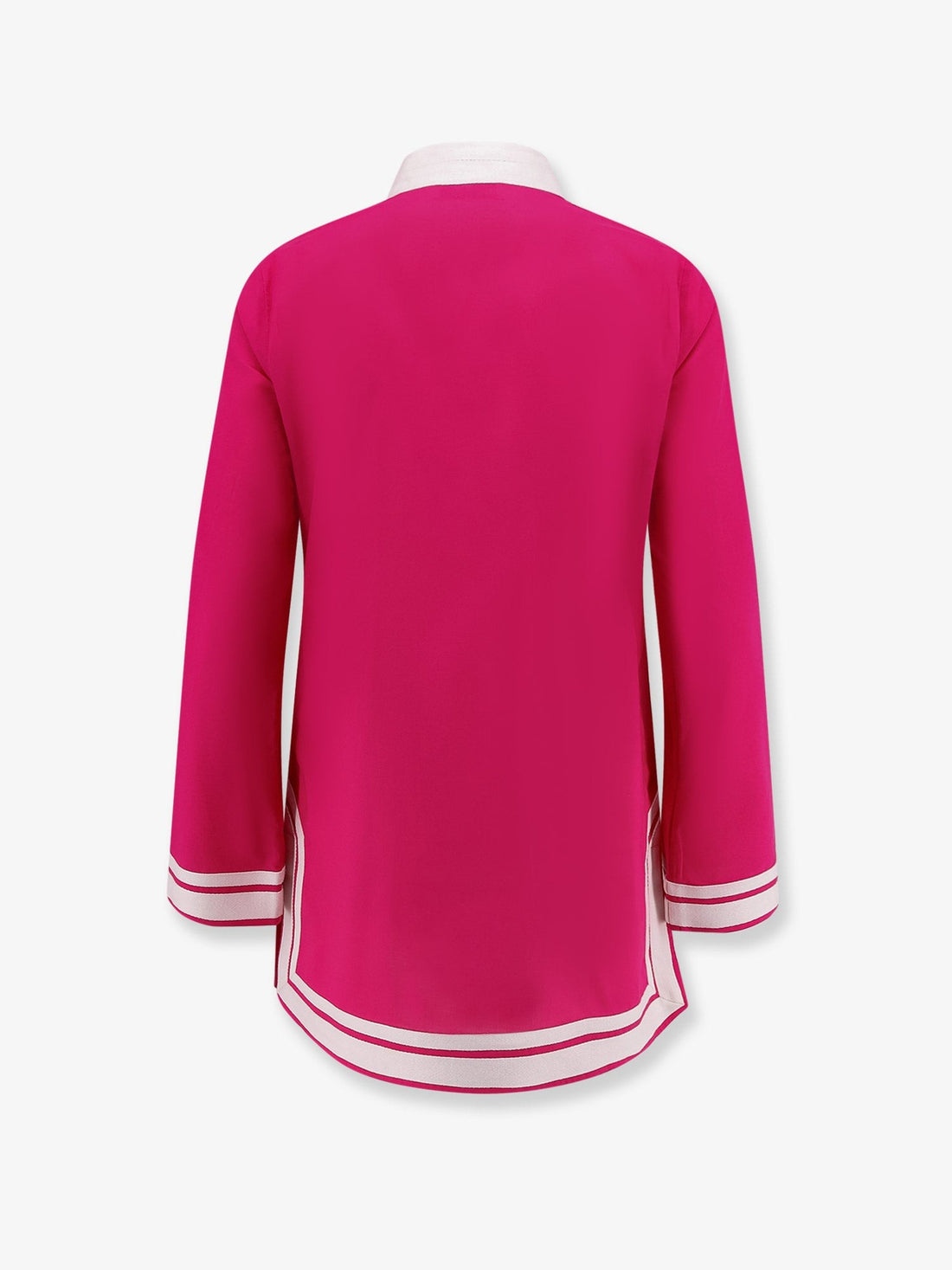 Cotton short dress with contrasting profiles