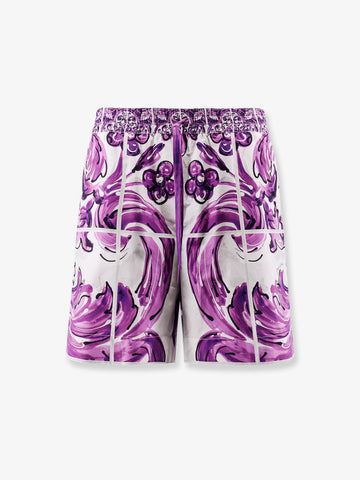 Cotton shorts with Maiolica print