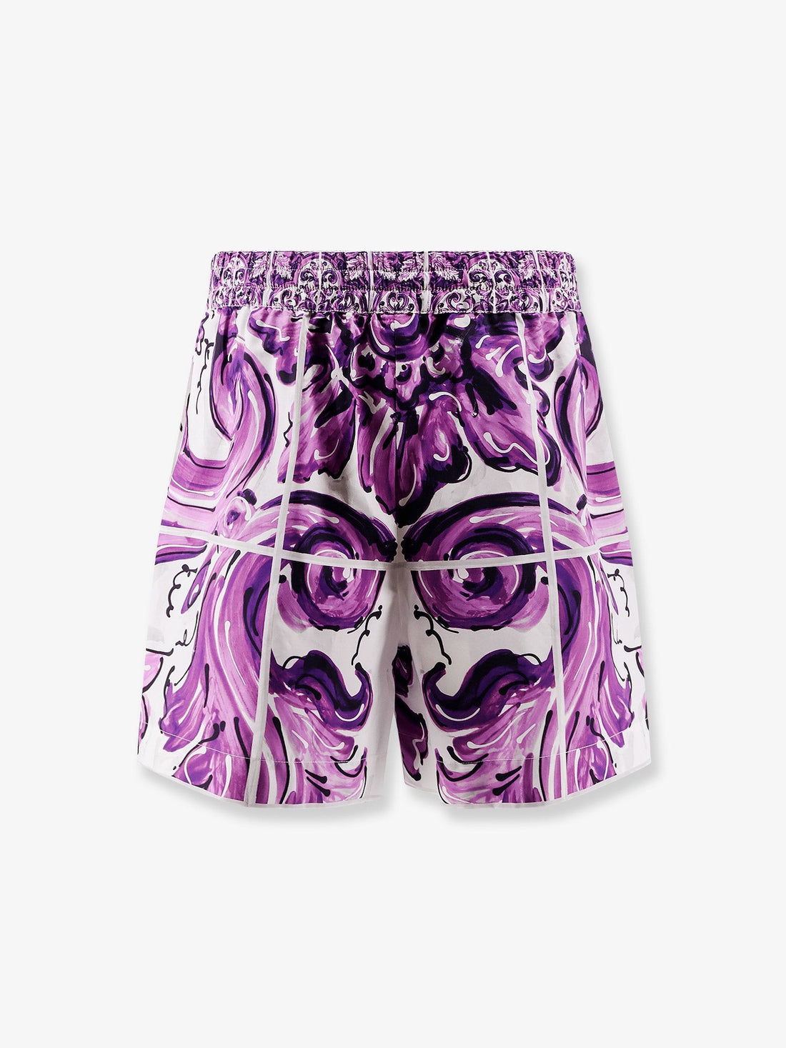 Cotton shorts with Maiolica print
