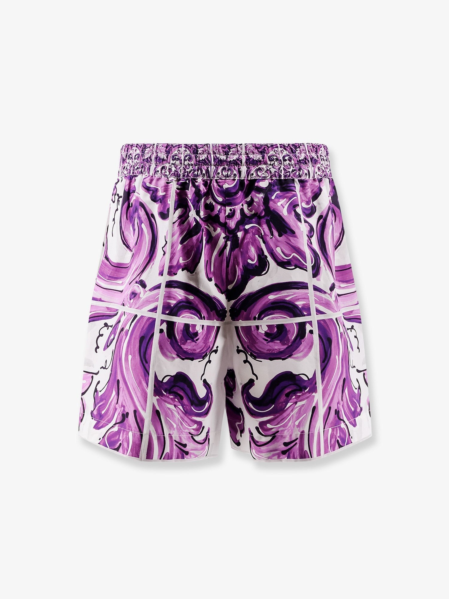 Cotton shorts with Maiolica print