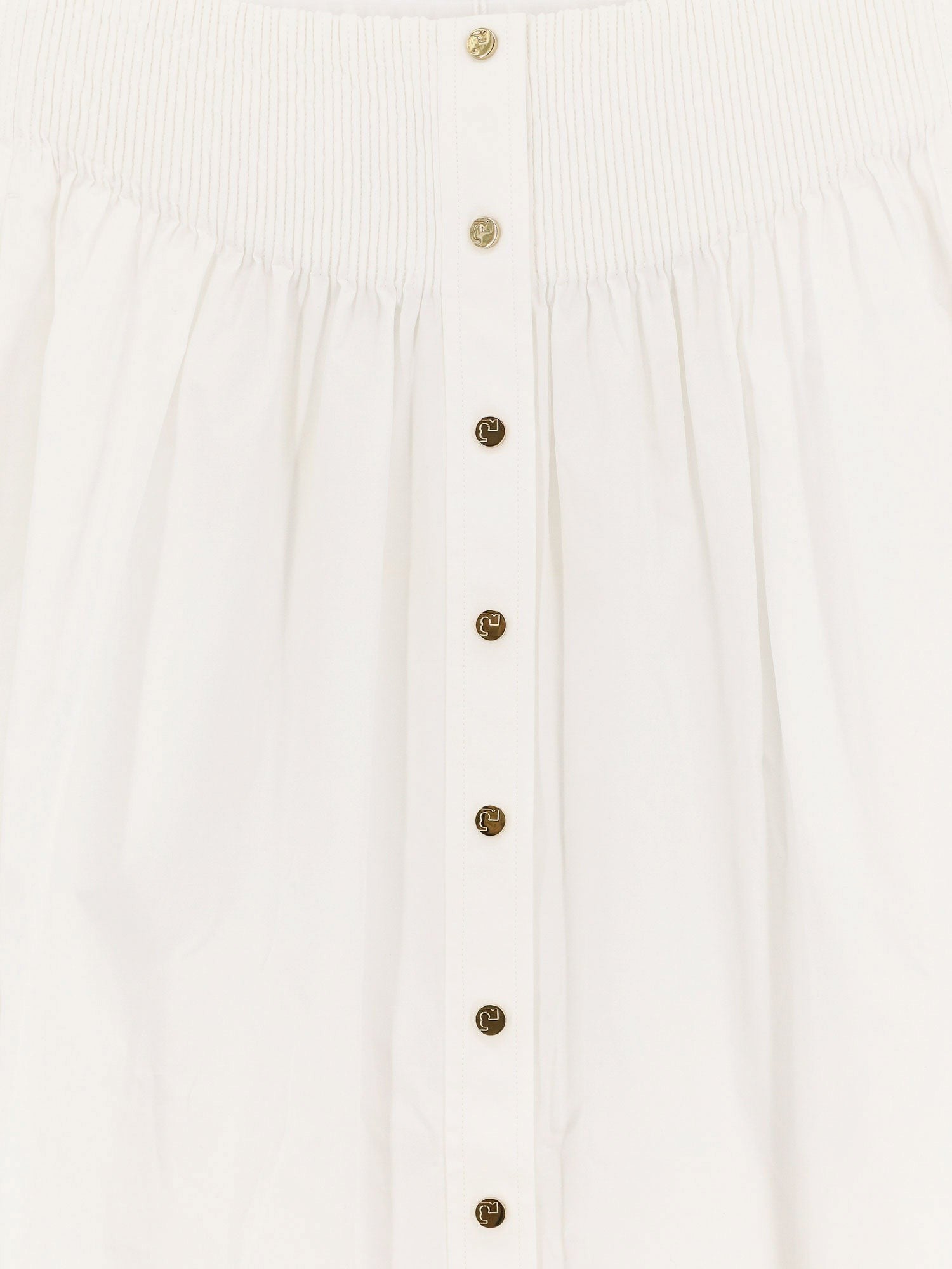 Cotton skirt with logoed buttons