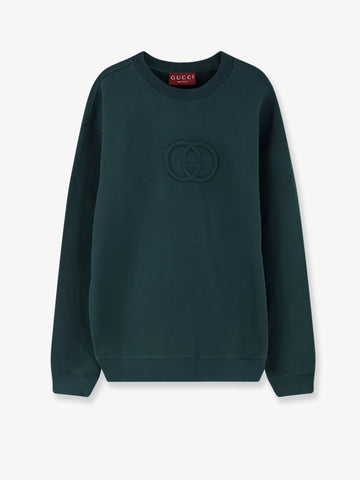 Cotton sweatshirt with GG Incrocio detail