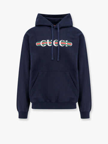 Cotton sweatshirt with gucci web print