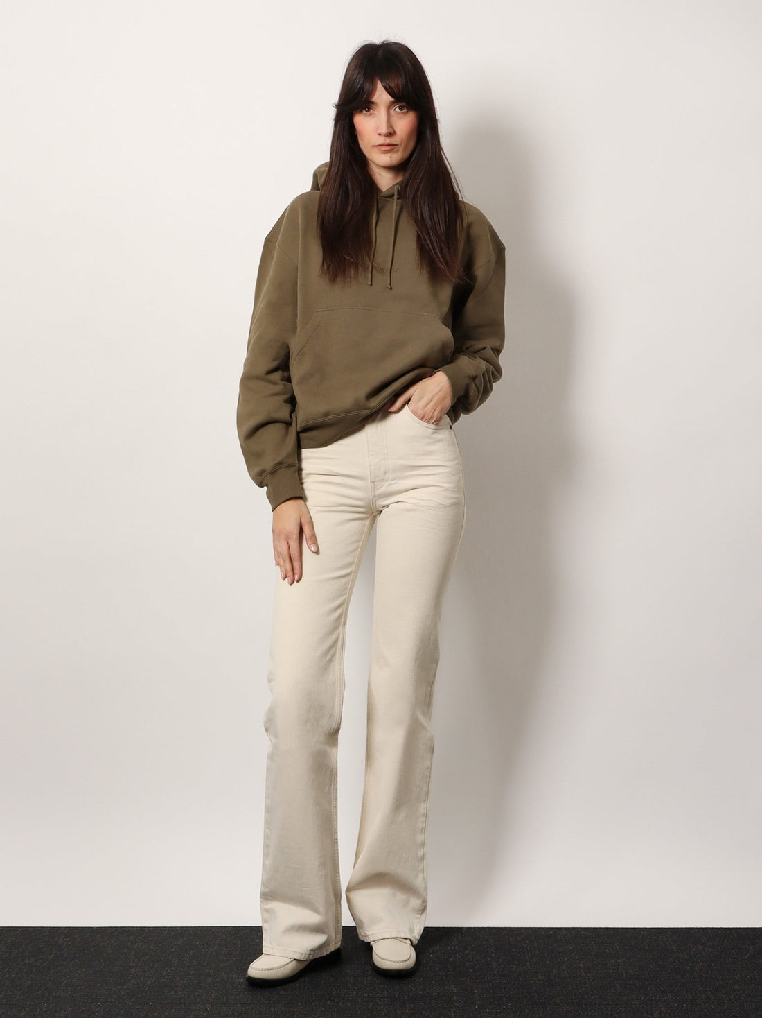 Cotton sweatshirt with logo embroidery