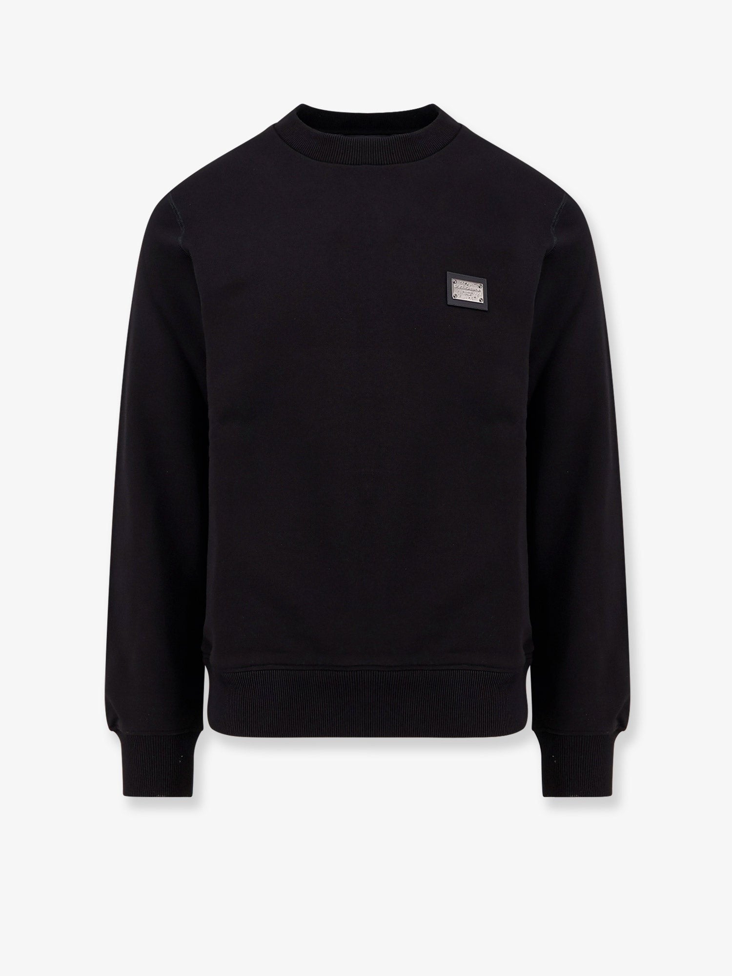 Cotton sweatshirt with logo patch