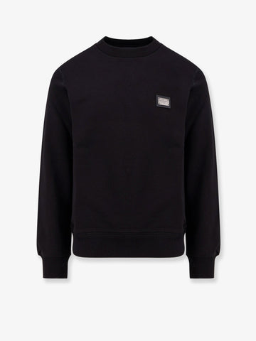 Cotton sweatshirt with logo patch