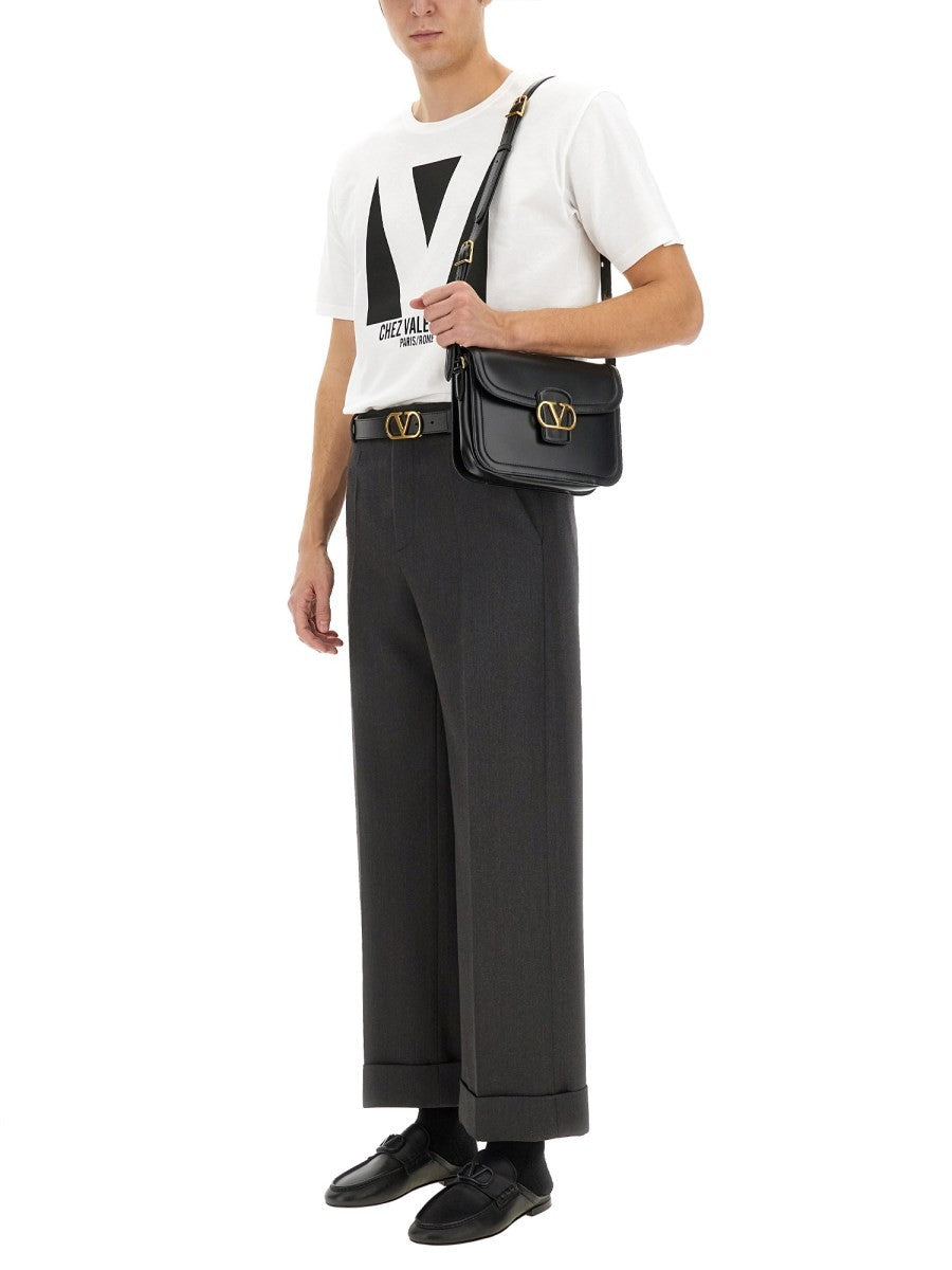 COTTON T-SHIRT WITH "CHEZ VALENTINO" PRINT