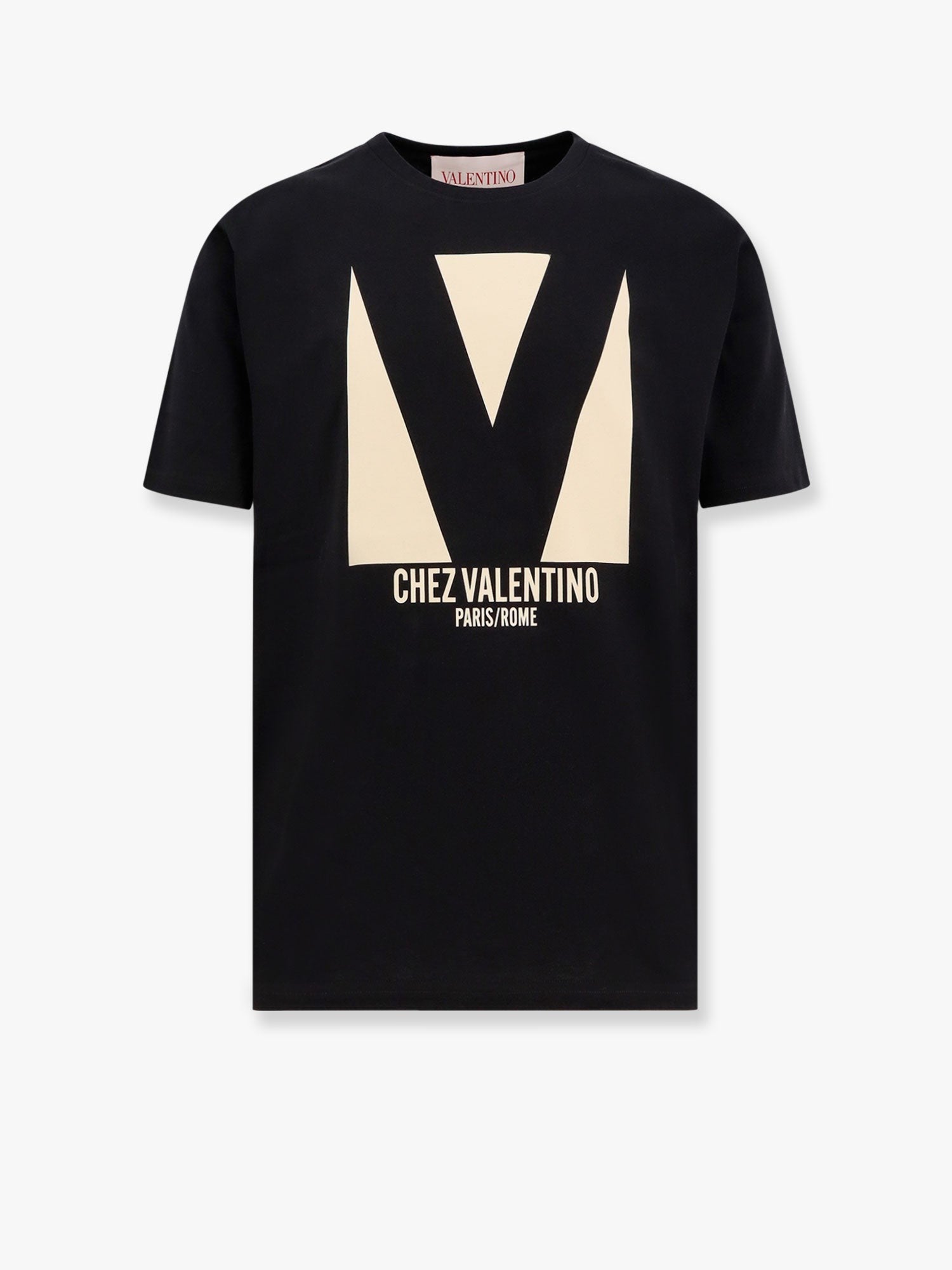COTTON T-SHIRT WITH "CHEZ VALENTINO" PRINT